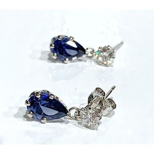 925 Sterling Silver Sapphire Earrings